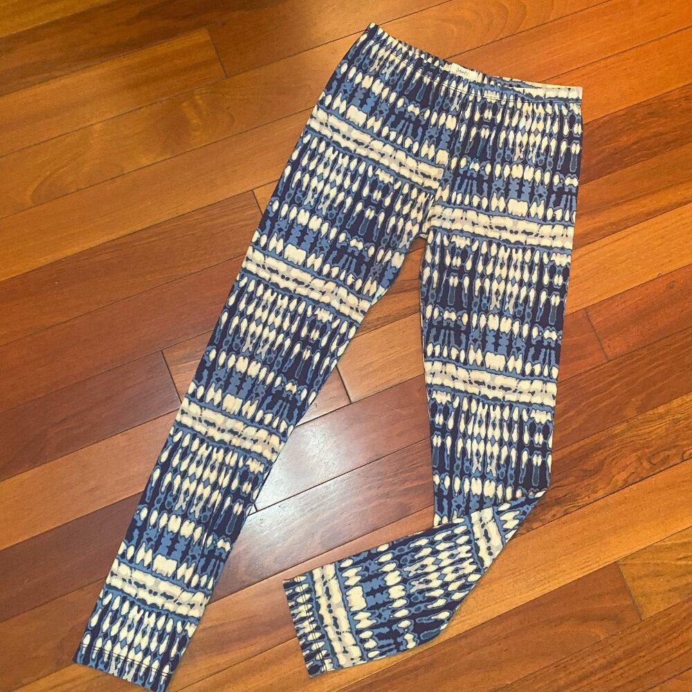 Poof Blue and White Leggings size Medium